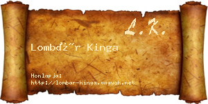 Lombár Kinga névjegykártya