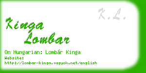 kinga lombar business card